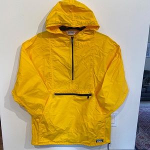 LL BEAN MEN L ANORAK WINDBREAKER YELLOW SHELL